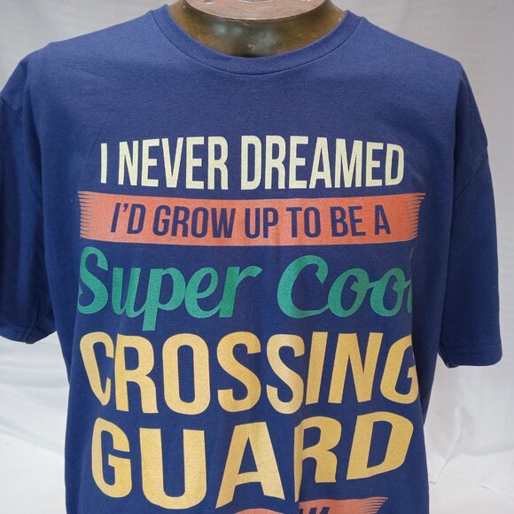 Super Cool School Crossing Guard T-shirt Print Men's Size XL Blue Cotton - Picture 3 of 9